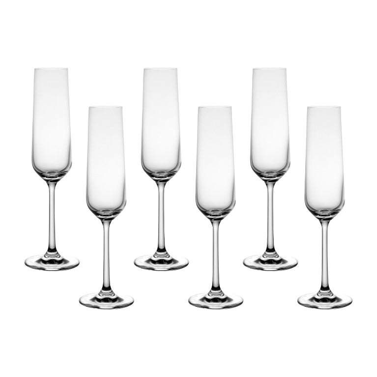 6 כוסות רגל שמפניה "פלוט" 250ml