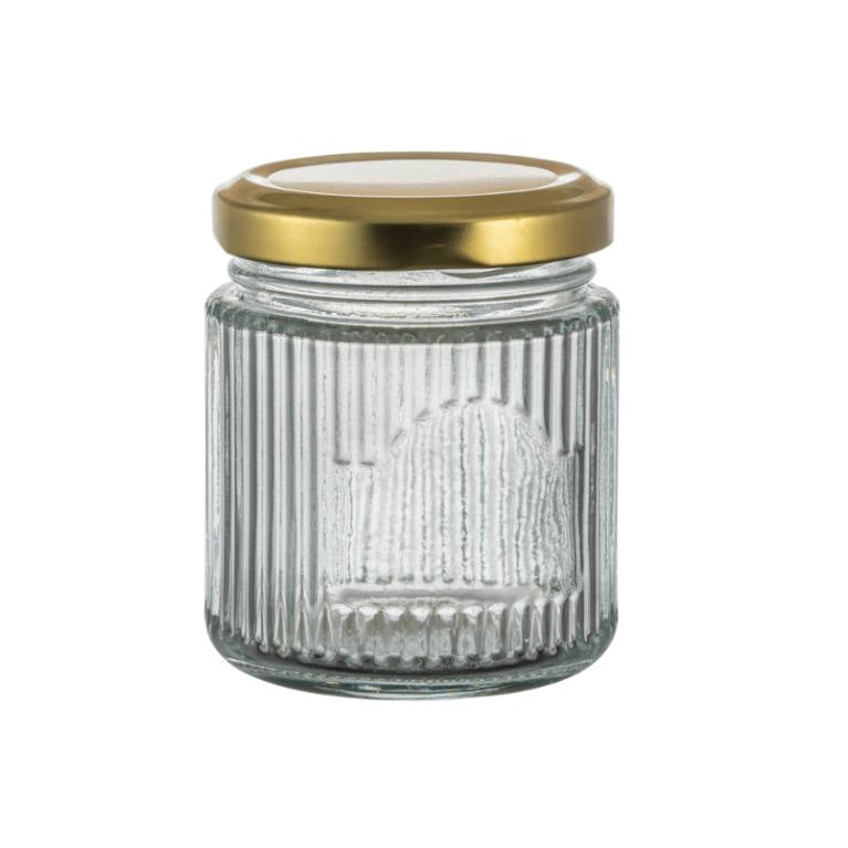 צנצנת עגולה פסים ומכסה מתכת CutterPeeler 150ml