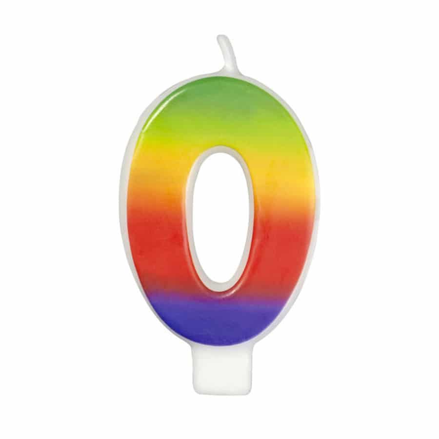 נר מספר 0 בצבעי הקשת Wilton