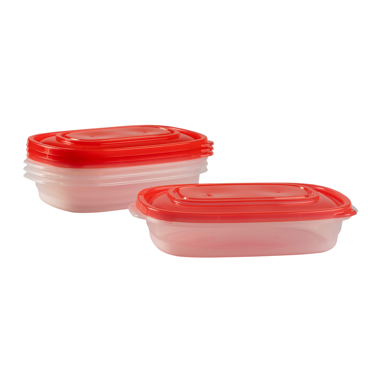 מארז 4 קופסאות אחסון מלבניות עם מכסה אדום TAKE AWAY Arcosteel
