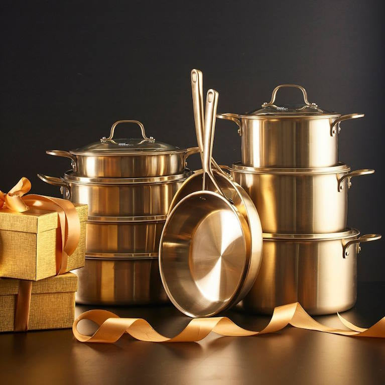 סיר נירוסטה CROWN 24cm זהב Food Appeal