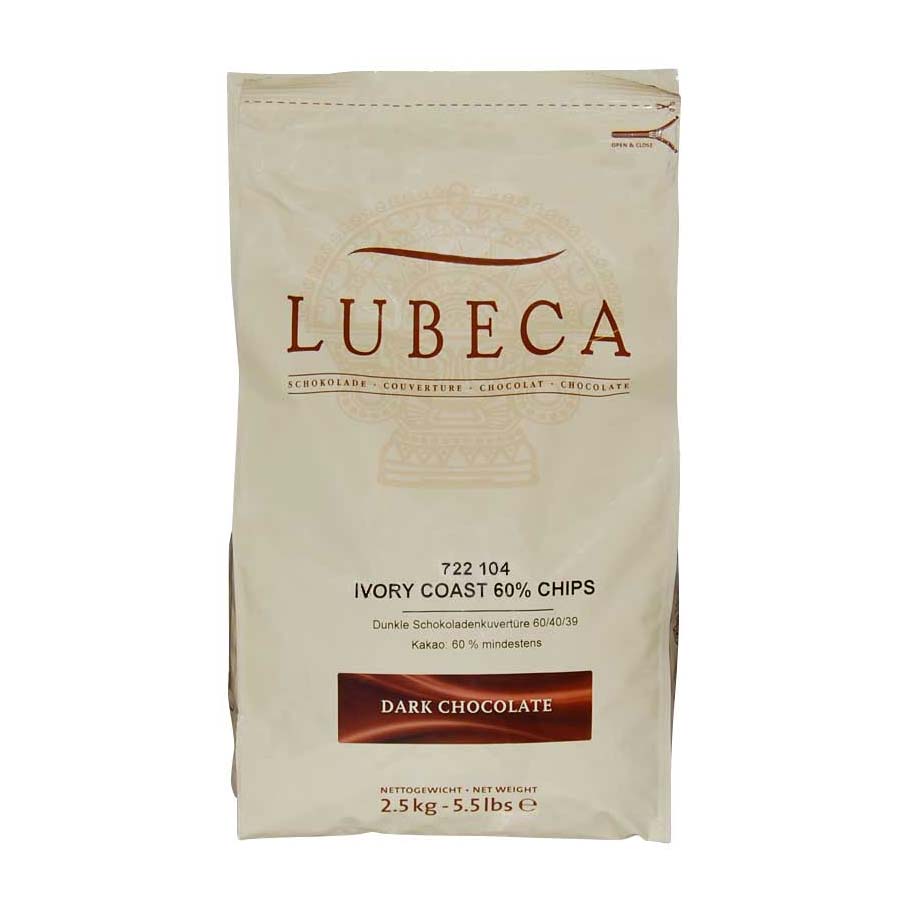 שוקולד מריר 60% 1 ק"ג Lubeca