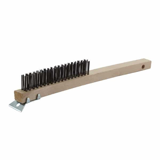 מברשת לניקוי גריל ידית עץ CutterPeeler 35cm