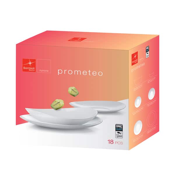 סט 18 צלחות אובלי Bormioli Prometeo
