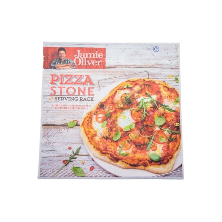 אבן פיצה עגולה ומעמד נירוסטה Jamie Oliver 33cm