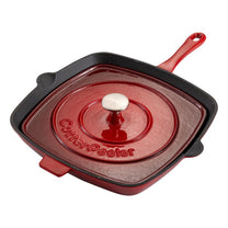 מחבת גריל יציקת ברזל ציפוי אמייל עם פרסר CutterPeeler 30cm