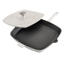 מחבת גריל יציקת ברזל ציפוי אמייל עם פרסר CutterPeeler 30cm