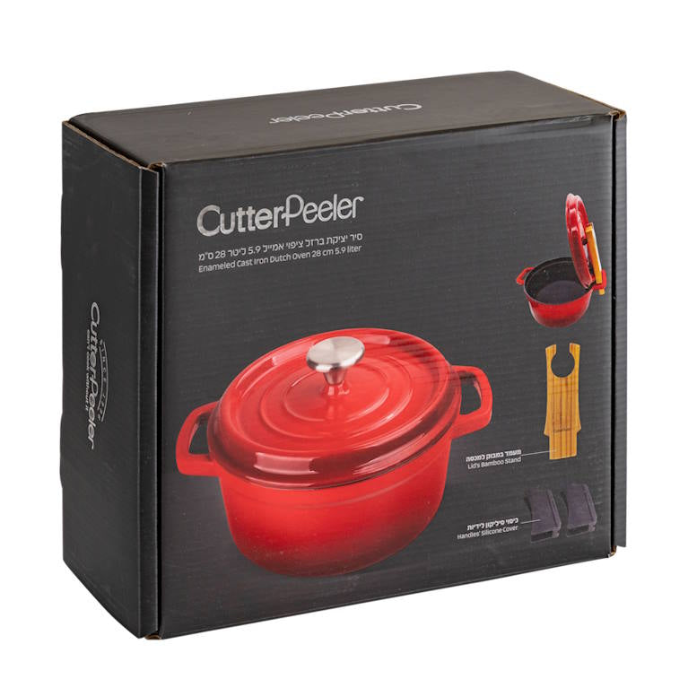 סיר יציקת ברזל ציפוי אמייל CutterPeeler 28cm