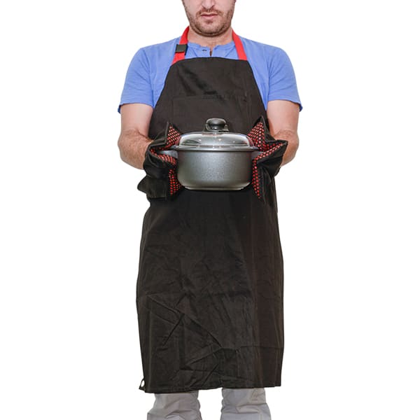 סינר שלם עם כפפות שחור/ לבן CutterPeeler
