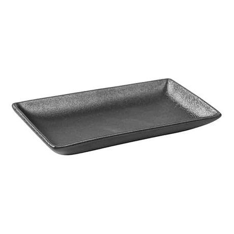 צלחת מלבנית צים פורצלן שחור 16X10 ס"מ