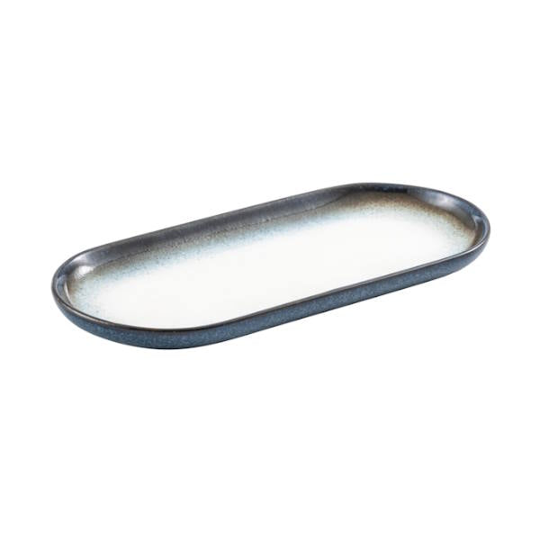 פלטה אובלית פורצלן דגם שירז כחול Jaguar 26.5cm