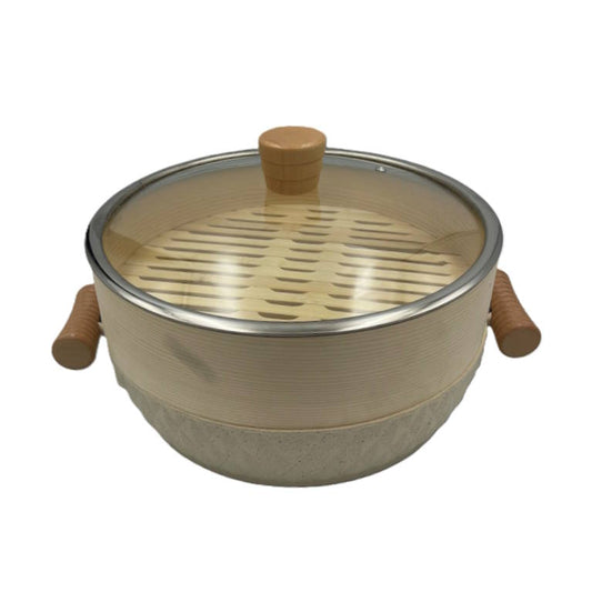 מחבת אלומיניום עם סטימר עץ ומכסה CutterPeeler 28cm