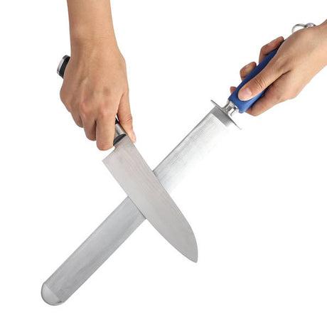 מוט השחזה אובלי רחב ידית כחולה CutterPeeler 25cm