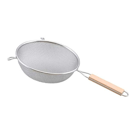 מסננת רשת כפולה ידית עץ 18 ס"מ CutterPeeler