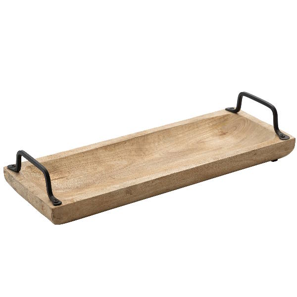 מגש עץ להגשה 40X15 עם ידיות מתכת CutterPeeler