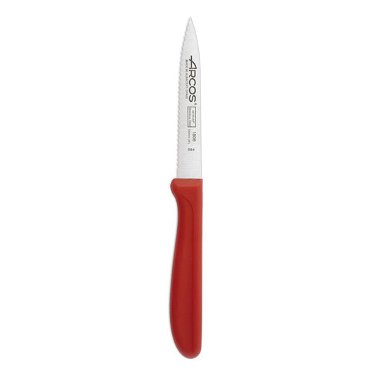 סכין משוננת ידית אדומה Arcos 10cm