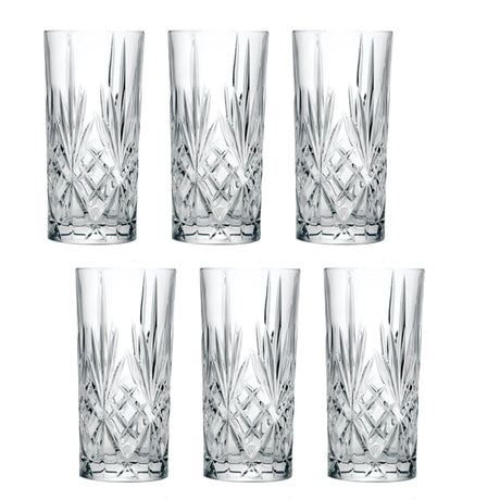 6 כוסות גבוהות 360ml קריסטל RCR MELODIA