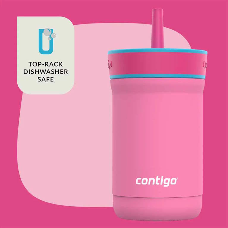 כוס מתכת עם קש LEIGHTON ורוד מסטיק Contigo 350ml