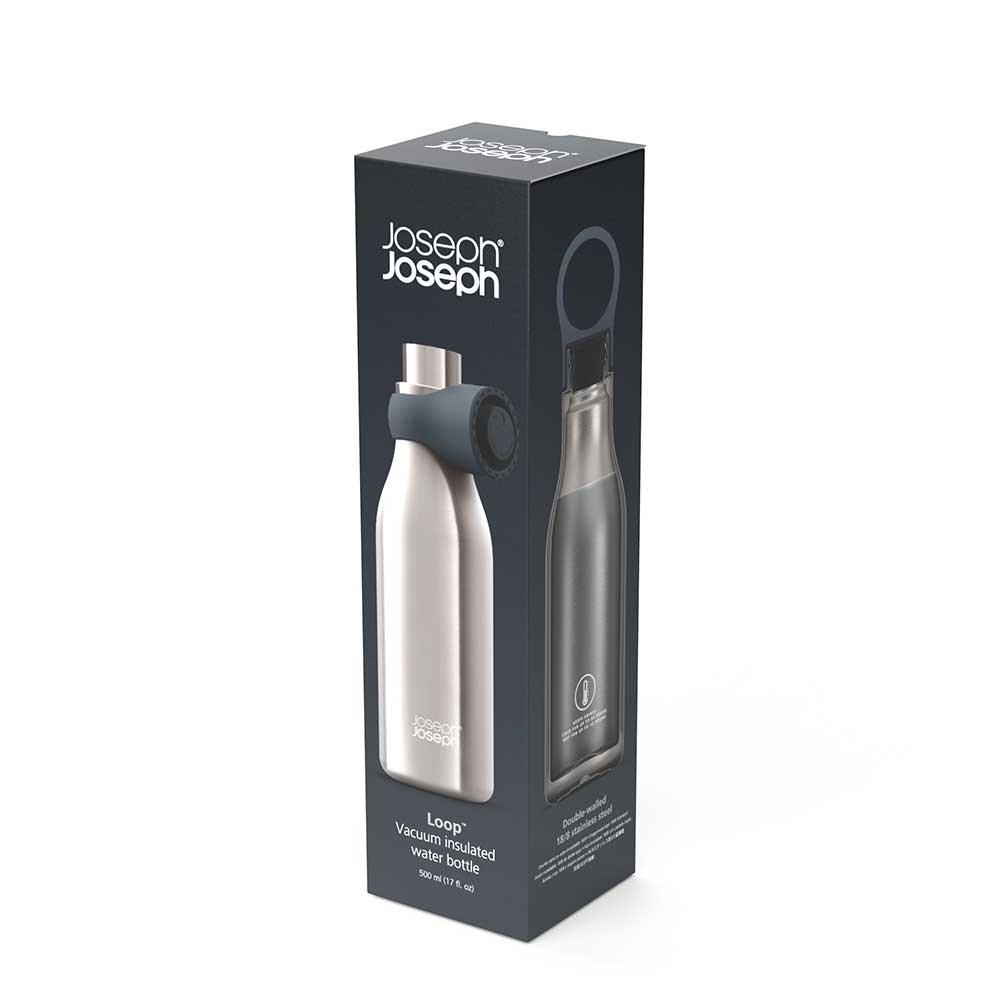 בקבוק שתייה כסוף Joseph Joseph Loop 500ml