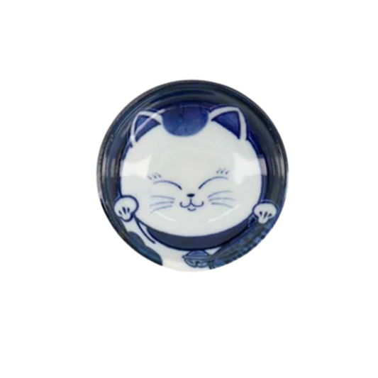 קערית פורצלן לרוטב סויה חתול BLUE NEKO Tokyo