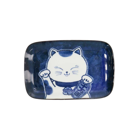 צלחת פורצלן מלבנית חתול BLUE NEKO Tokyo