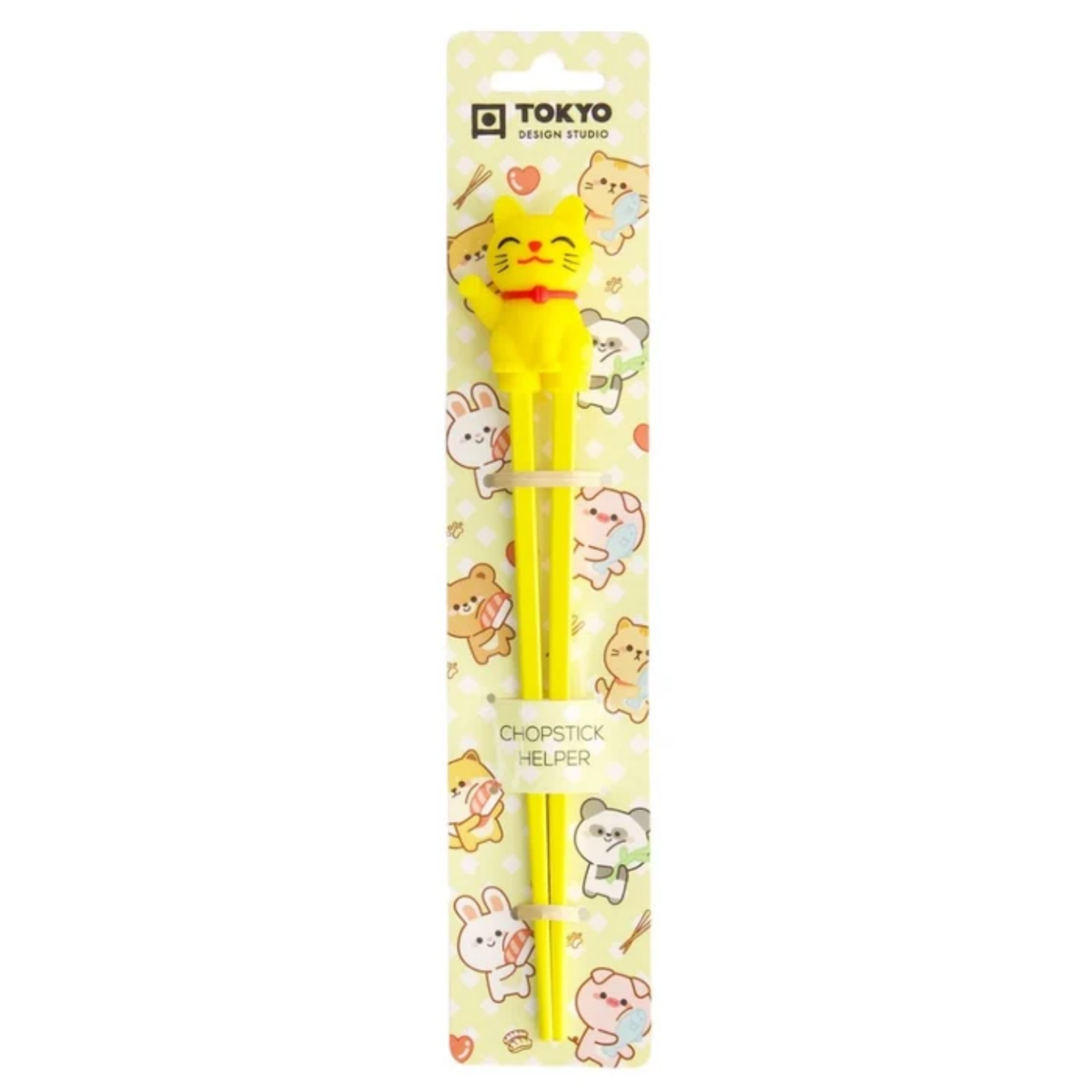 מקלות אכילה לילדים LUCKY CAT צהוב