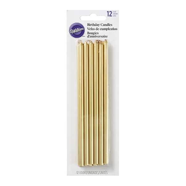 נרות ארוכים זהב Wilton