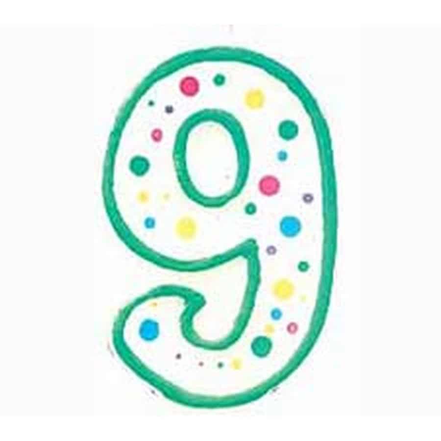 נר מספר 9 ירוק Wilton