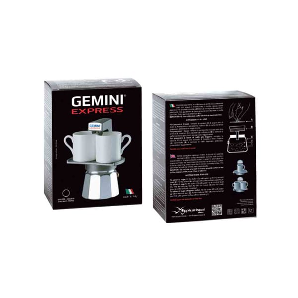 מקינטה 1-2 כוסות לאינדוקציה דגם Gemini Express Espresso Maker