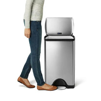 פח אשפה מלבני נירוסטה 38 ליטר simplehuman