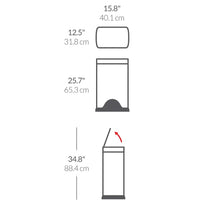 פח אשפה מלבני נירוסטה 38 ליטר simplehuman