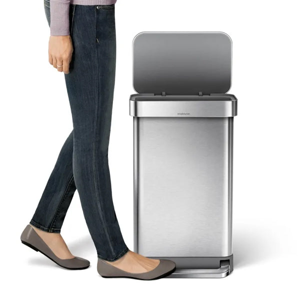 פח אשפה מלבני נירוסטה 45 ליטר simplehuman