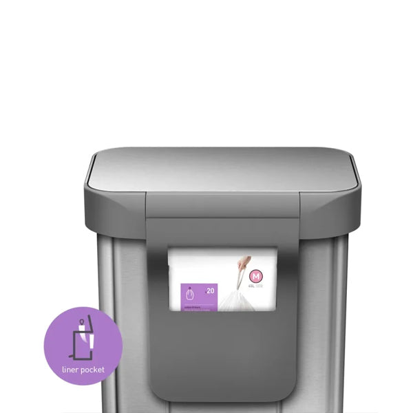 פח אשפה מלבני נירוסטה 45 ליטר simplehuman