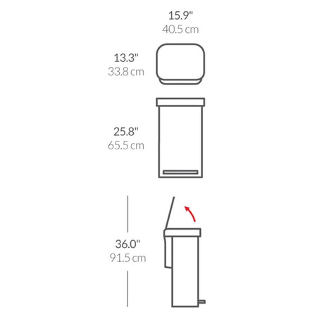 פח אשפה מלבני נירוסטה 45 ליטר simplehuman