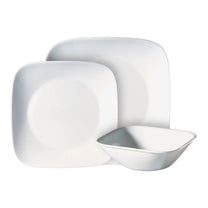 סט 12 צלחות Pure White קורנינג