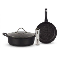 סט בישול ואירוח יוקרתי 4 חלקים Food Appeal Black Marble