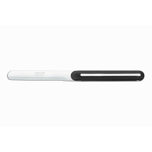 סכין מריחה משוננת שחור פס לבן Arcos Linea 10cm