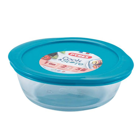 כלי אחסון עגול 1.1 ליטר Pyrex