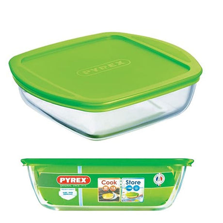 כלי אחסון מרובע 0.35 ליטר Pyrex