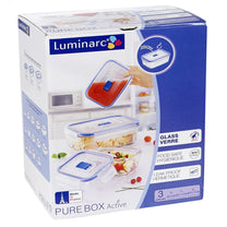 סט 3 קופסאות אחסון מזכוכית לומינארק Luminarc