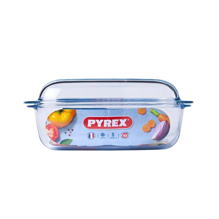 תבנית מלבנית עם מכסה זכוכית 4.5 ליטר Pyrex