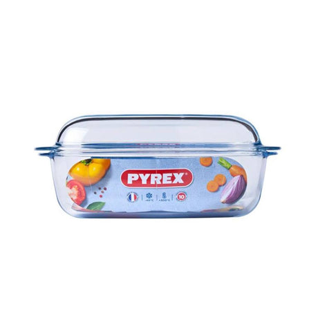 תבנית מלבנית עם מכסה זכוכית 4.5 ליטר Pyrex