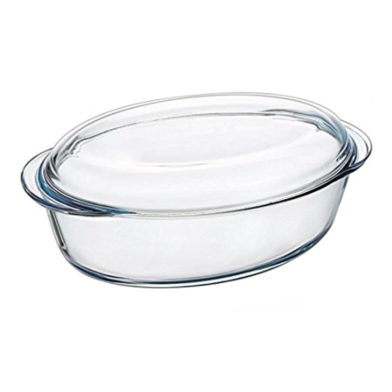 סיר זכוכית אובלי עם מכסה PYREX Essentials