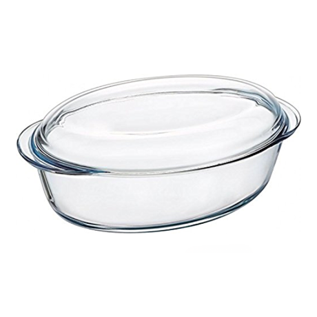 סיר זכוכית אובלי עם מכסה PYREX Essentials