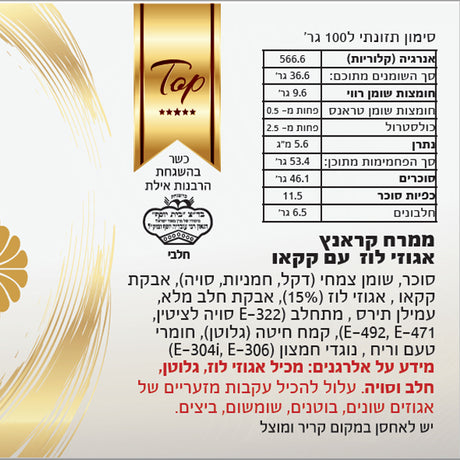 קרם פצפוצי רושה חלבי שף קונדיטור