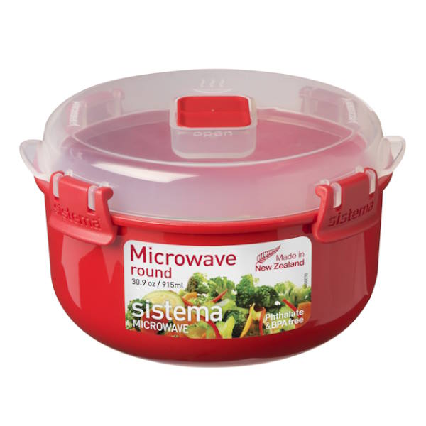 קופסת בישול עגולה למיקרוגל Sistema 915ml