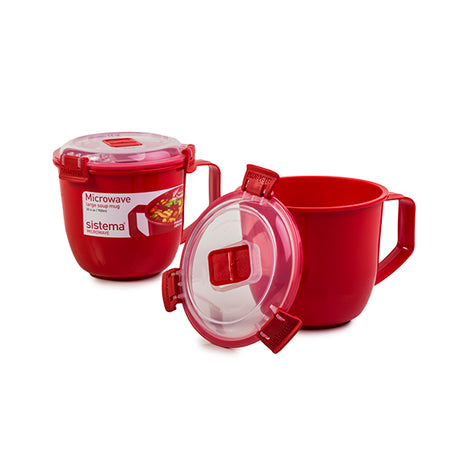 ספל מרק אדום Sistema 900ml