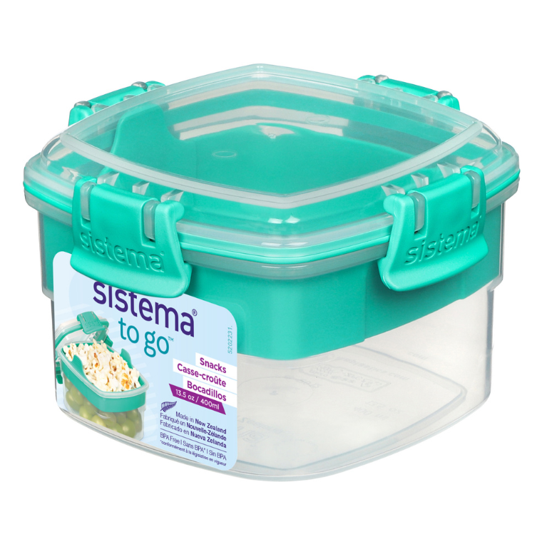 קופסת נשנושים מרובעת מחולקת 400 מ"ל Sistema TO GO
