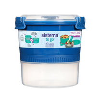 מכל עגול מחולק Sistema 965ml מסדרת Lunch Stack To Go