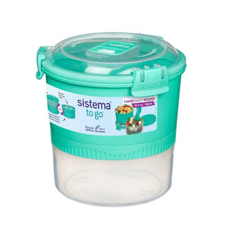 מכל עגול מחולק Sistema 965ml מסדרת Lunch Stack To Go